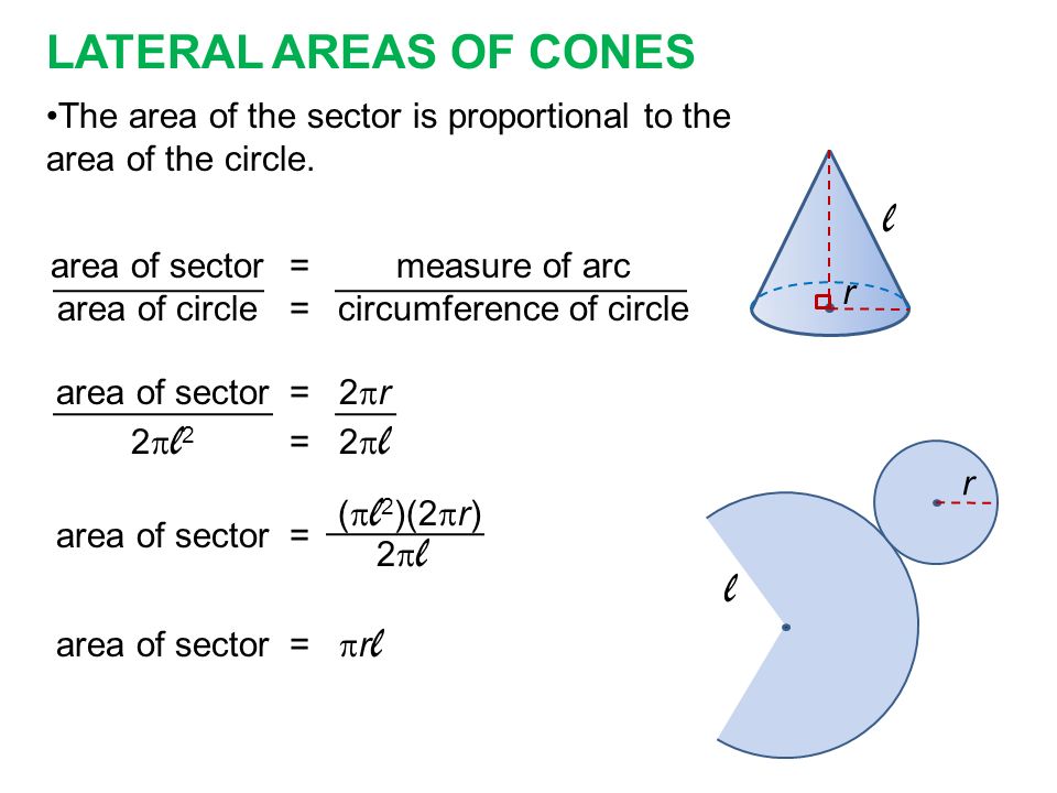 LATERAL AREAS OF CONES l l