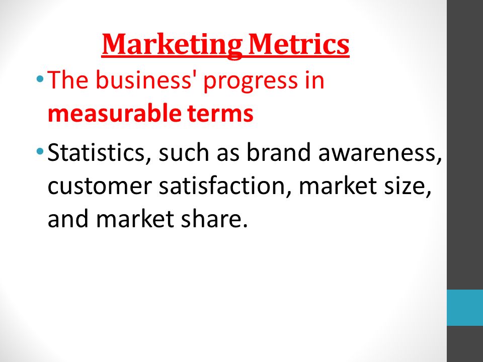 Marketing Metrics The business progress in measurable terms