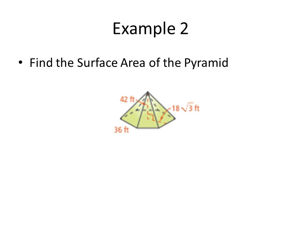 Example 2 Find the Surface Area of the Pyramid