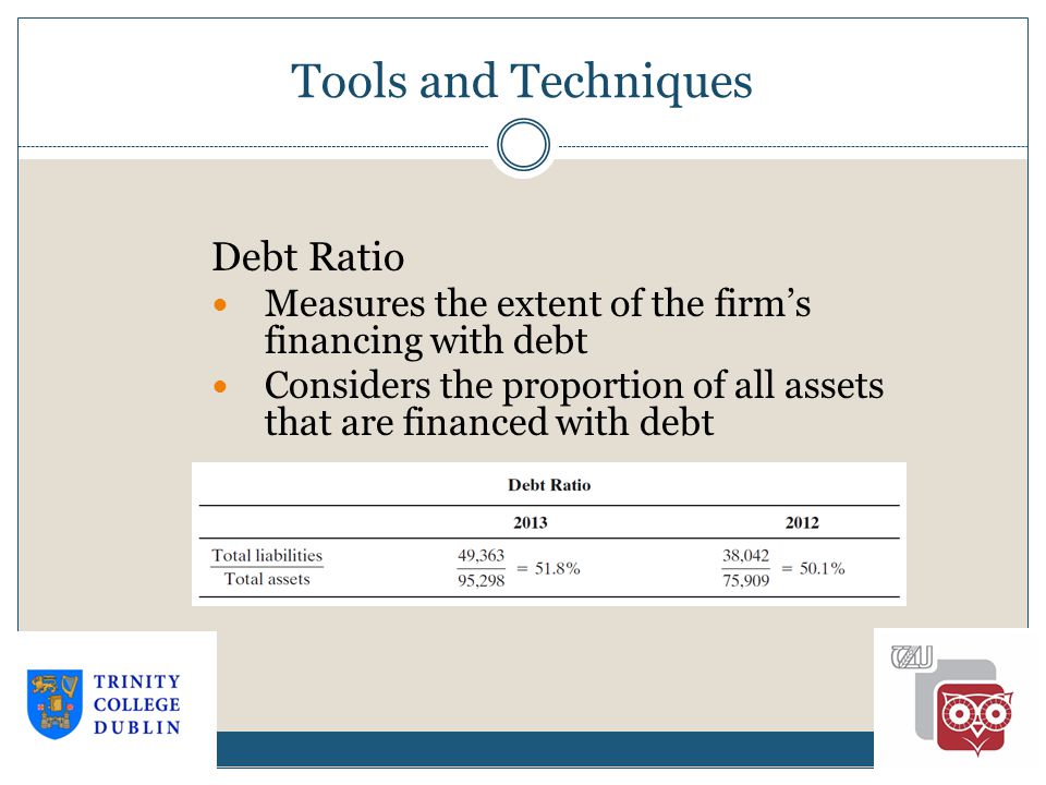 Tools and Techniques Debt Ratio