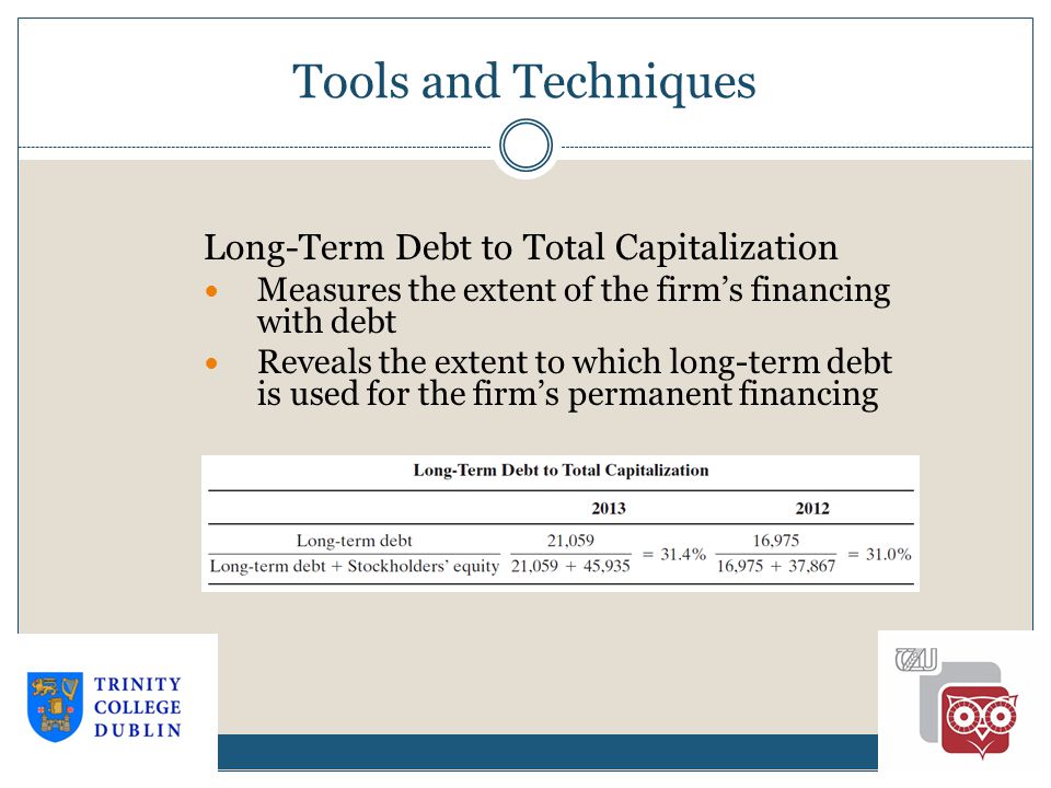 Tools and Techniques Long-Term Debt to Total Capitalization