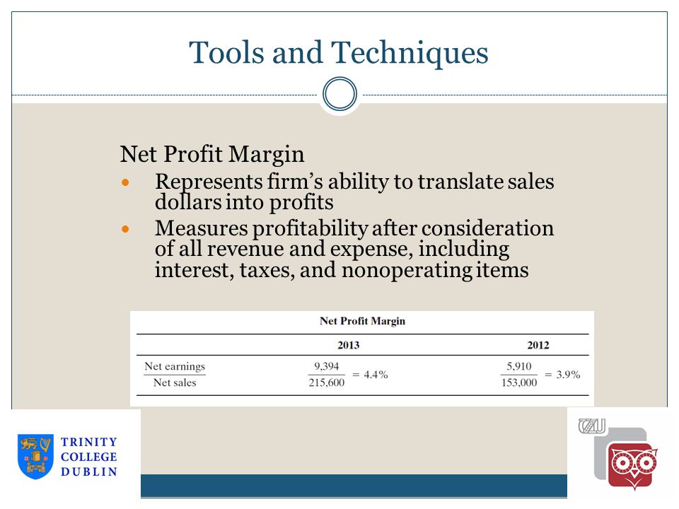 Tools and Techniques Net Profit Margin