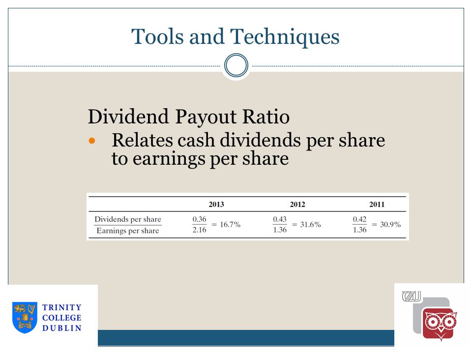 Tools and Techniques Dividend Payout Ratio