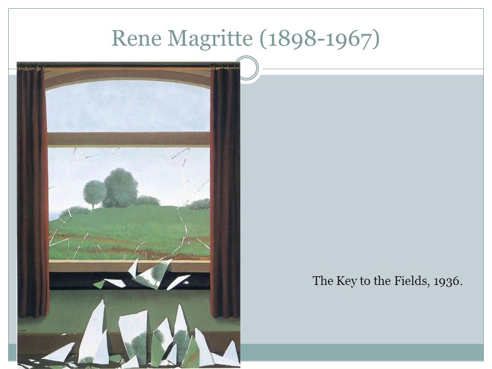 Rene Magritte ( ) The Key to the Fields, 1936.