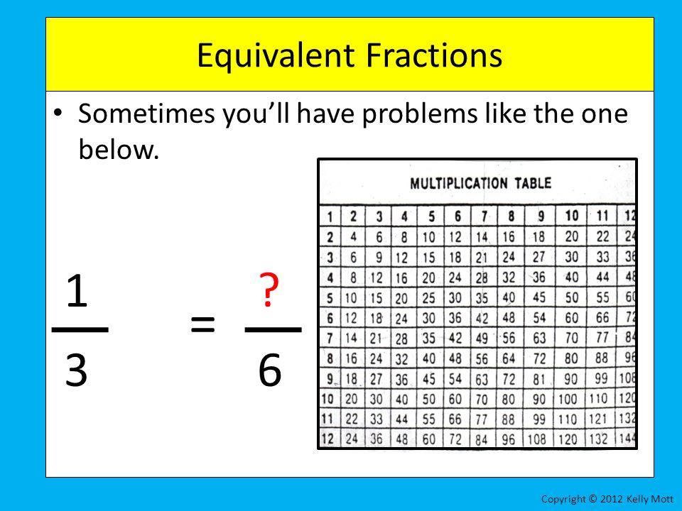 = Equivalent Fractions