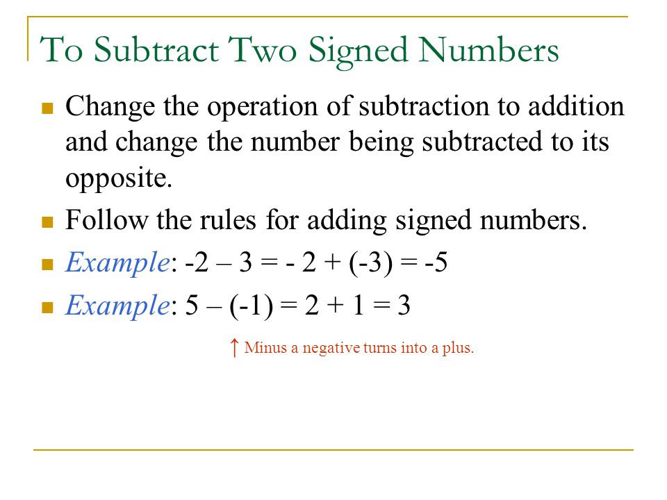 To Subtract Two Signed Numbers