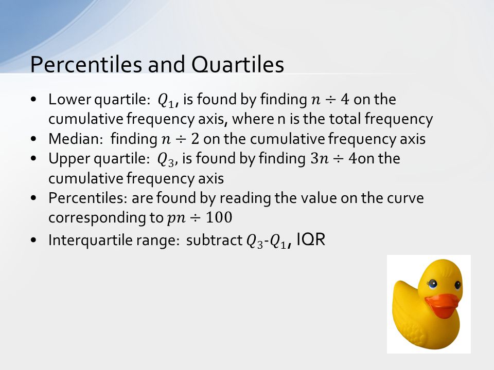 Percentiles and Quartiles