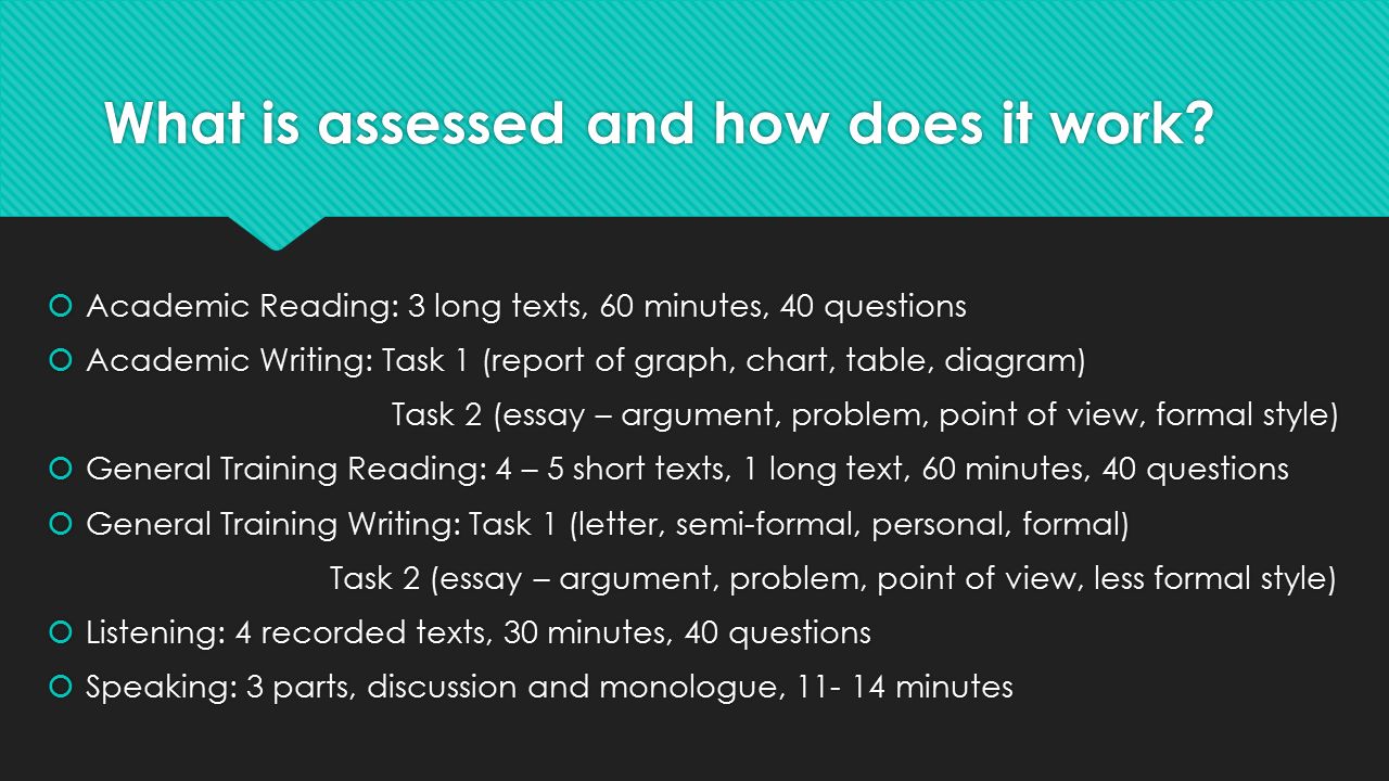 What is assessed and how does it work