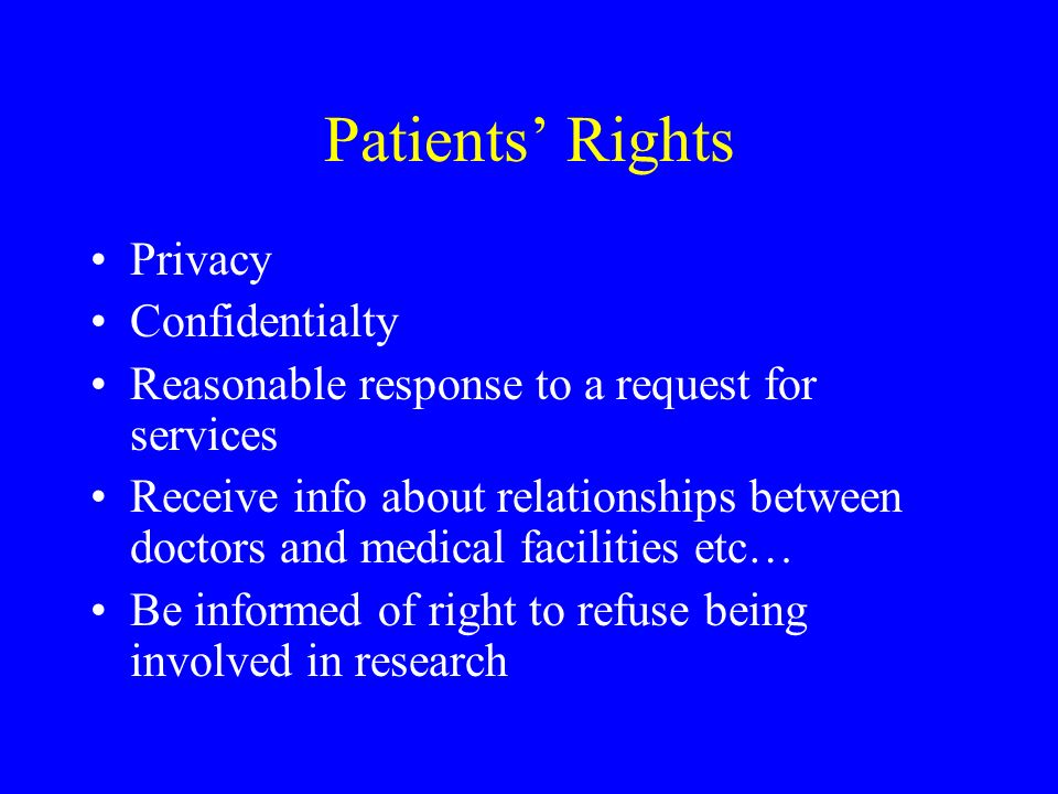 Patients’ Rights Privacy Confidentialty