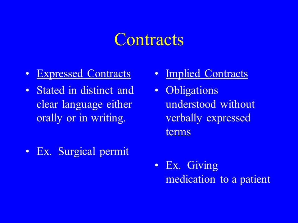 Contracts Expressed Contracts
