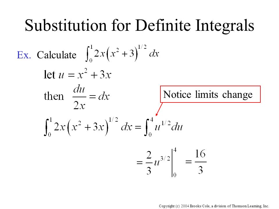 Substitution for Definite Integrals