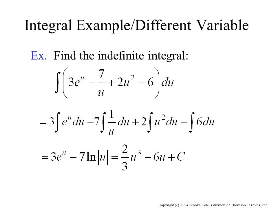 Integral Example/Different Variable