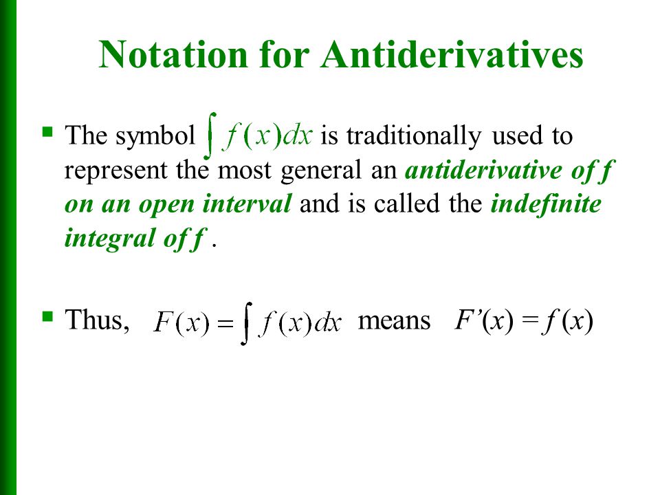 Notation for Antiderivatives