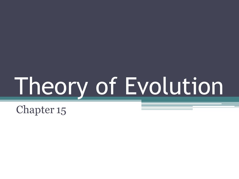 Theory of Evolution Chapter 15