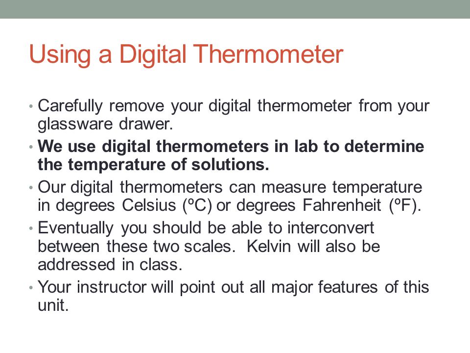 Using a Digital Thermometer