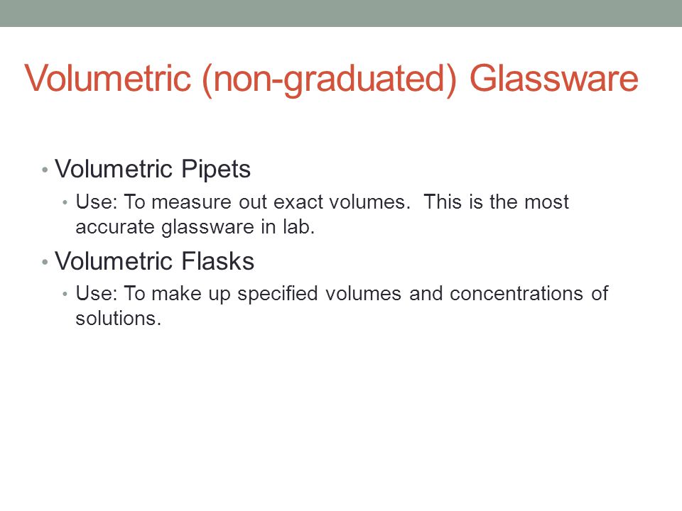 Volumetric (non-graduated) Glassware