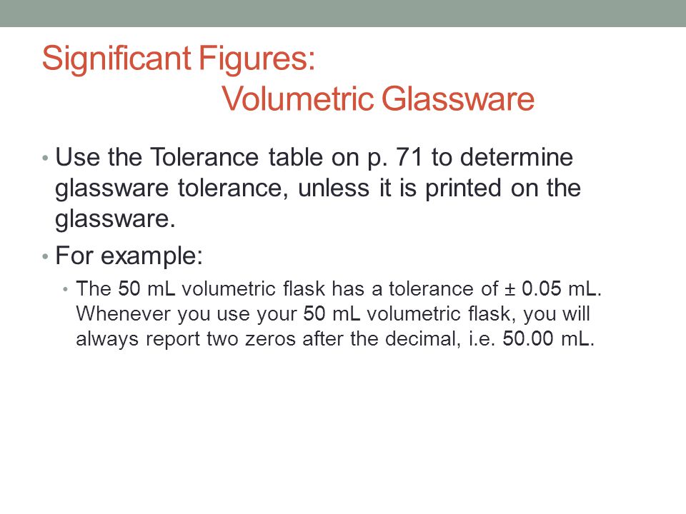 Significant Figures: Volumetric Glassware