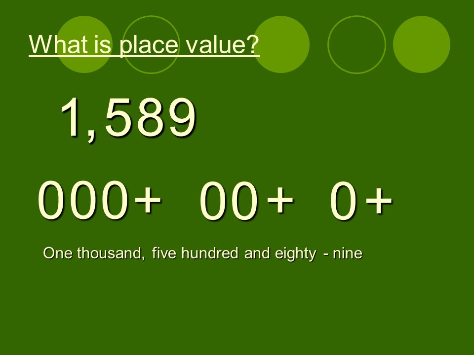 1 1 , , What is place value One thousand,