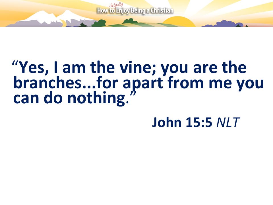 Yes, I am the vine; you are the branches
