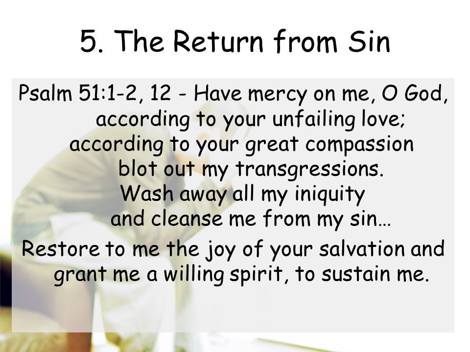 5. The Return from Sin
