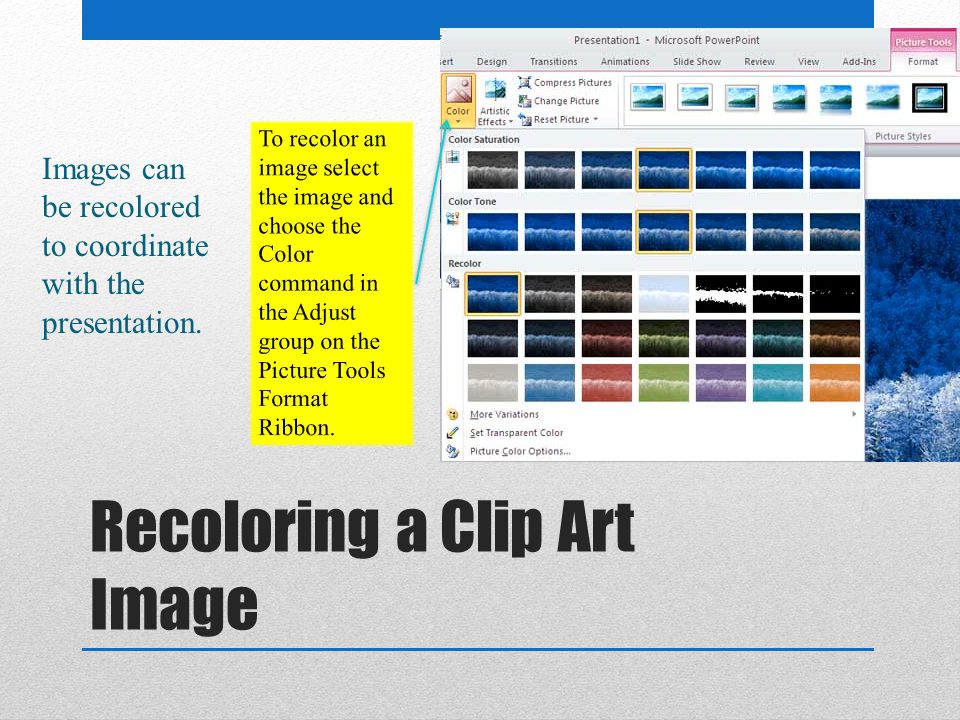 Recoloring a Clip Art Image