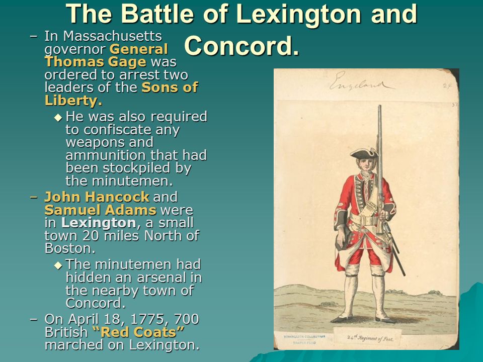 The Battle of Lexington and Concord.