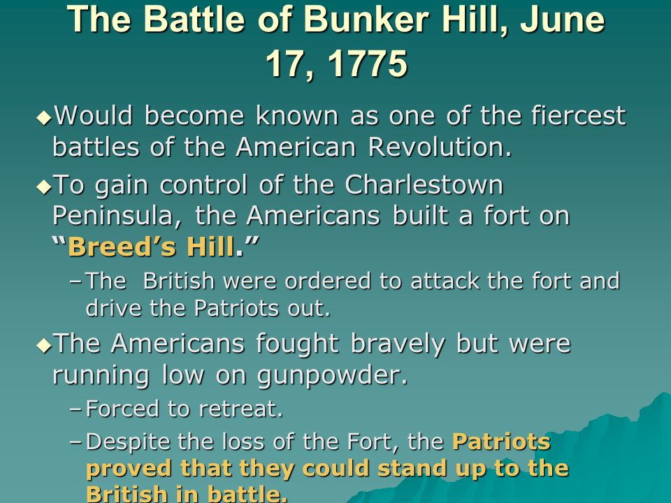 The Battle of Bunker Hill, June 17, 1775
