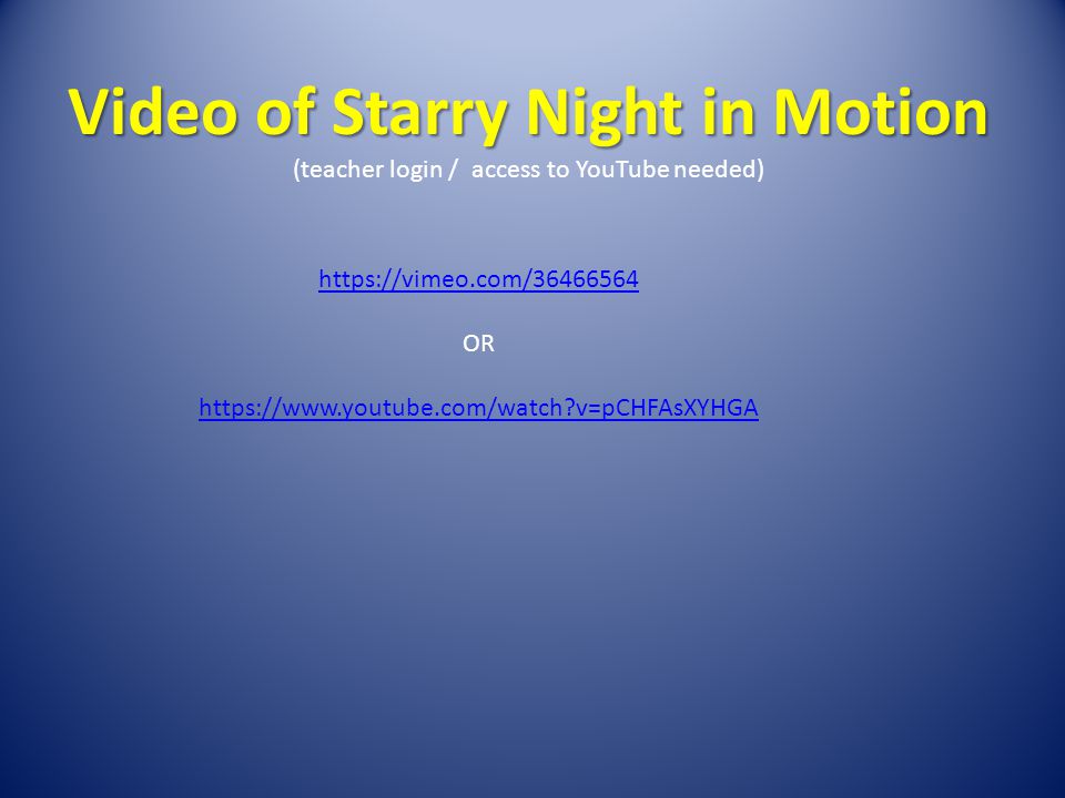 Video of Starry Night in Motion