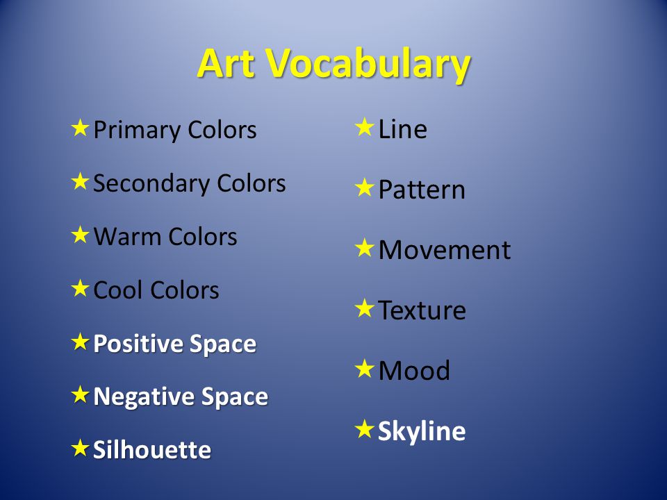 Art Vocabulary Line Pattern Movement Texture Mood Skyline