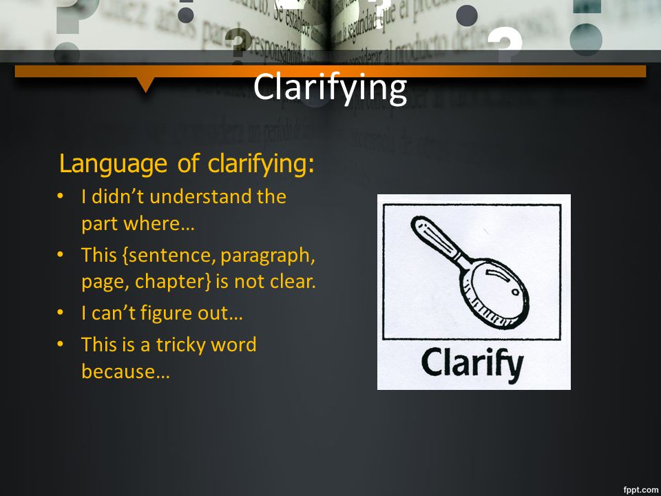 Language of clarifying: