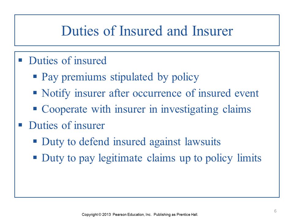 Duties of Insured and Insurer