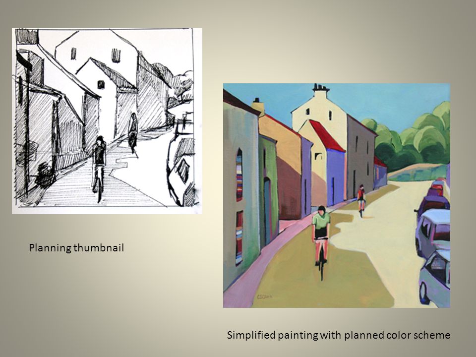 Planning thumbnail Simplified painting with planned color scheme