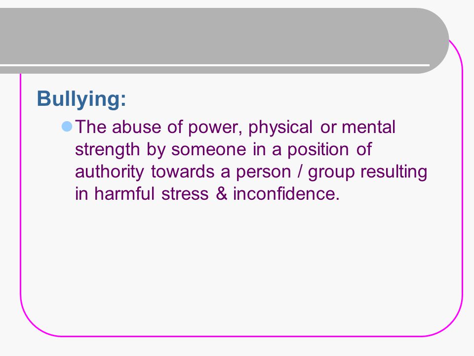 Bullying: