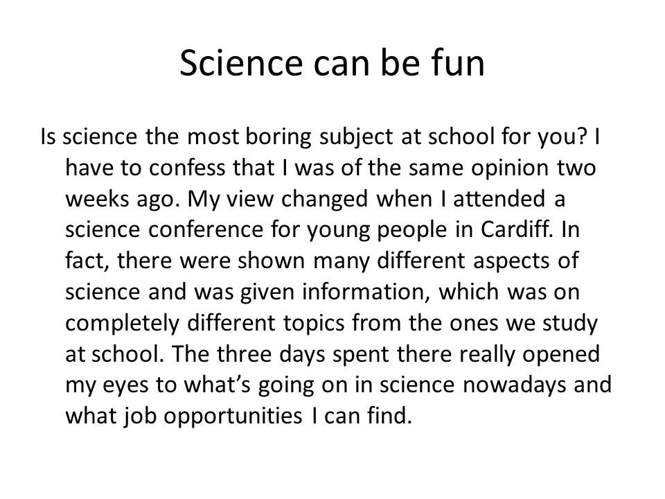 Science can be fun