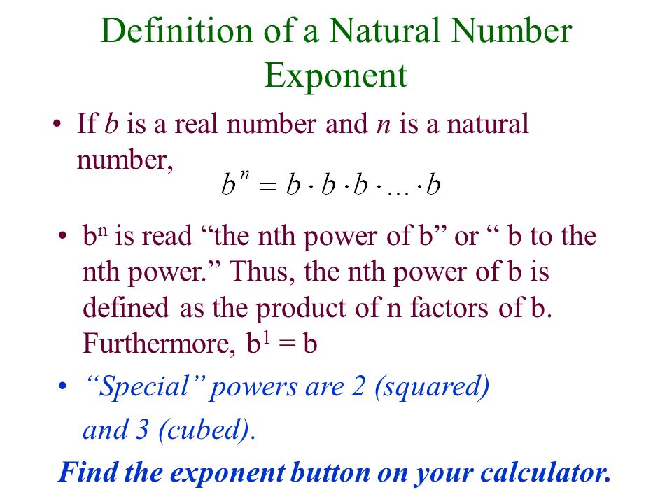 Definition of a Natural Number Exponent