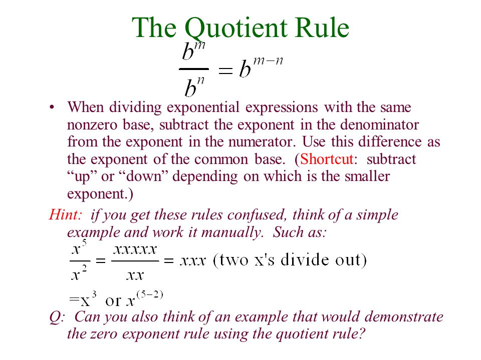 The Quotient Rule