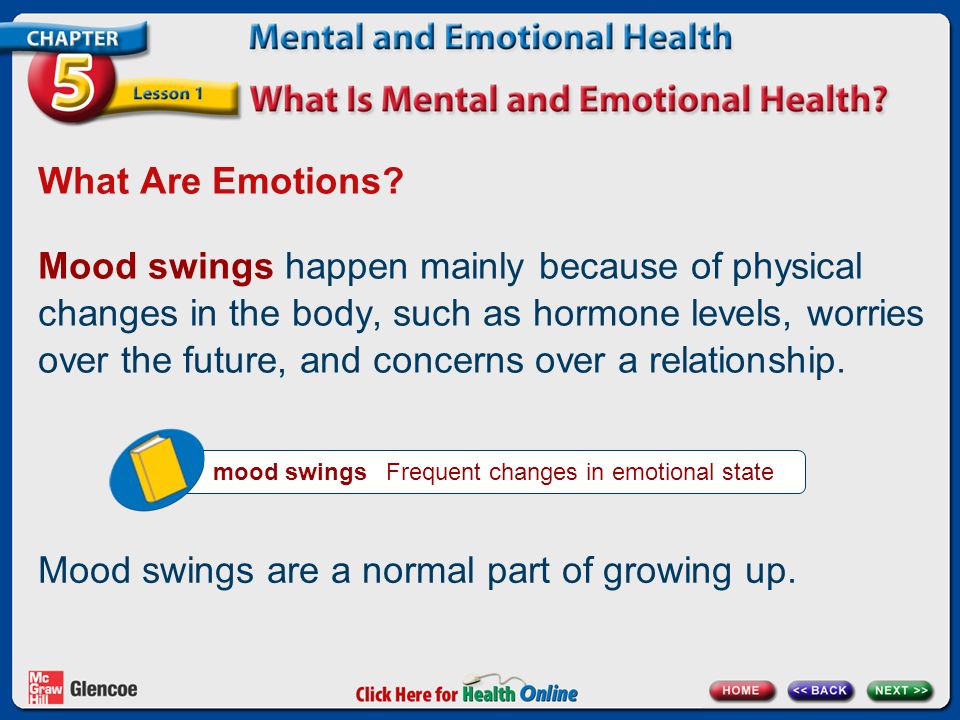 Mood swings are a normal part of growing up.