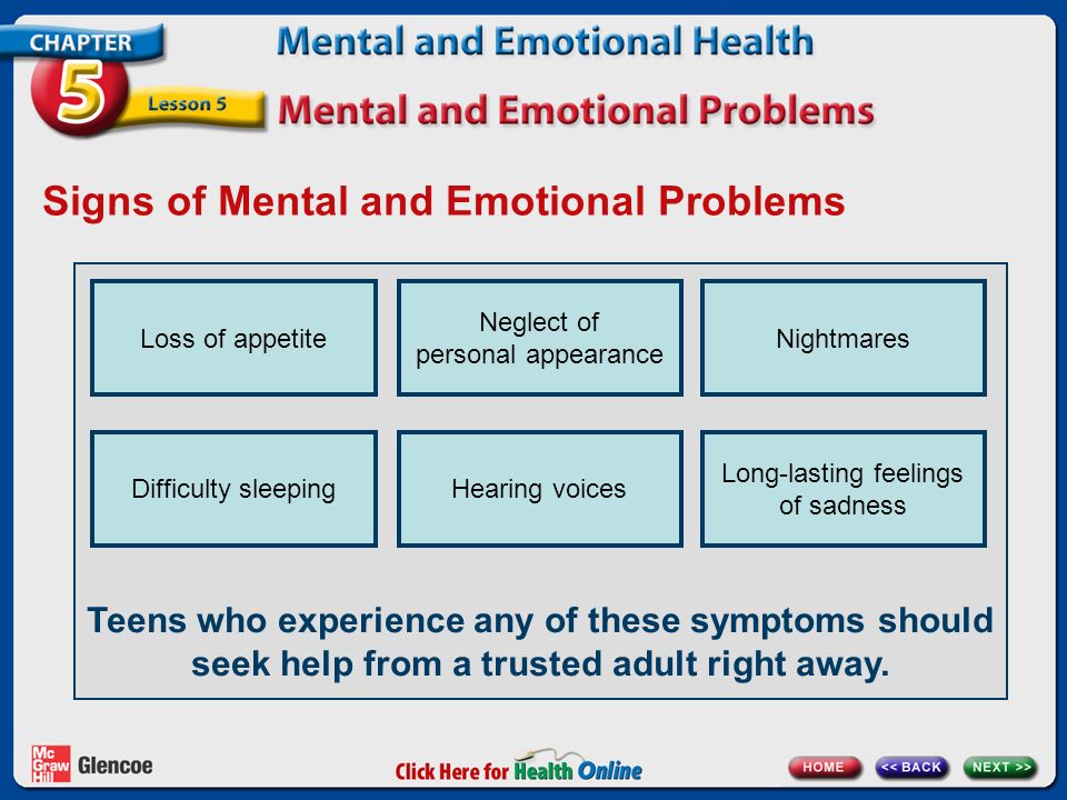 Signs of Mental and Emotional Problems