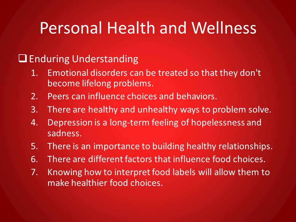 Personal Health and Wellness