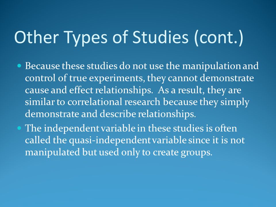 Other Types of Studies (cont.)