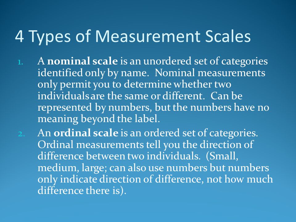 4 Types of Measurement Scales