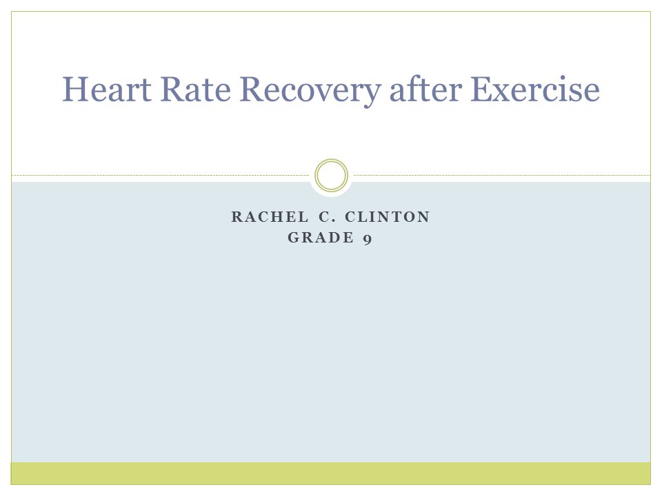 Pulse Rate Recovery After Exercise Chart
