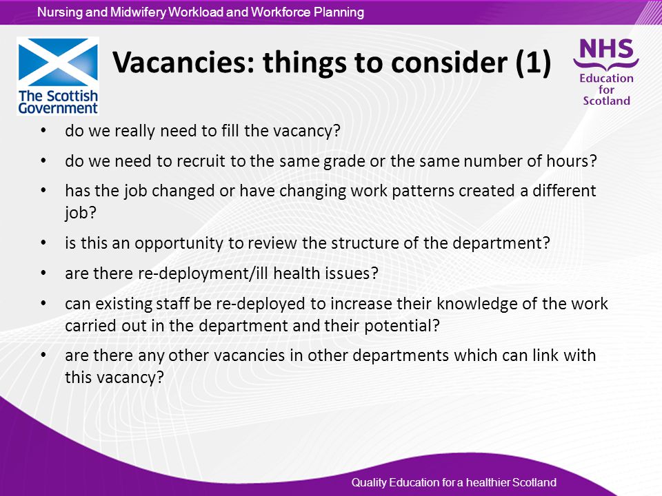 Vacancies: things to consider (1)