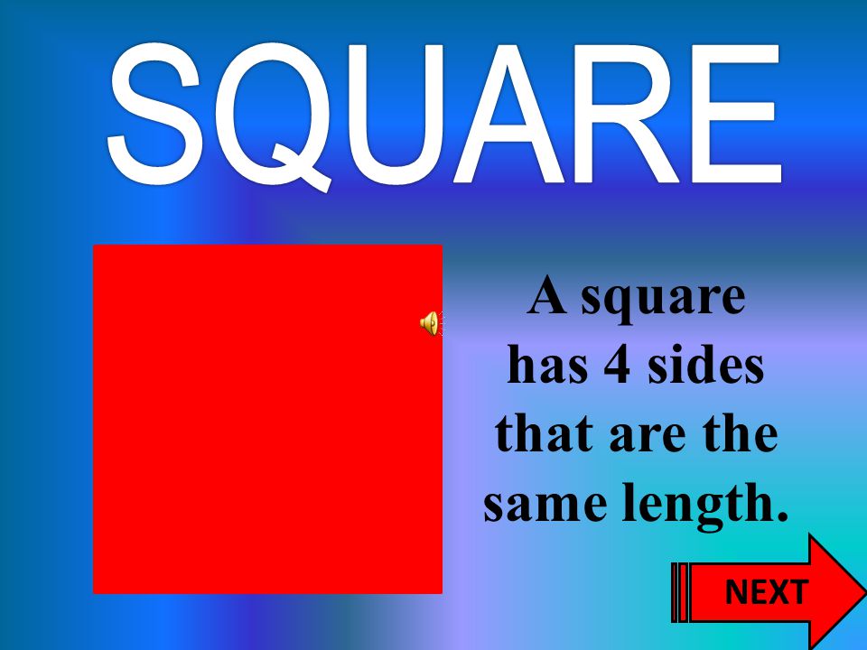 A square has 4 sides that are the same length.