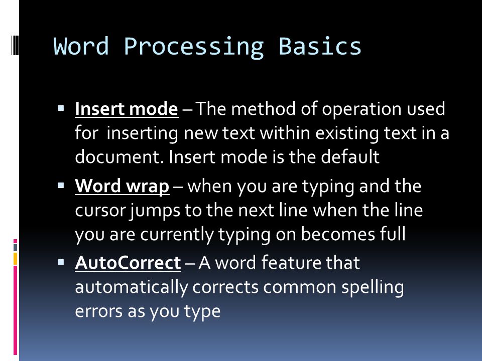 Word Processing Basics