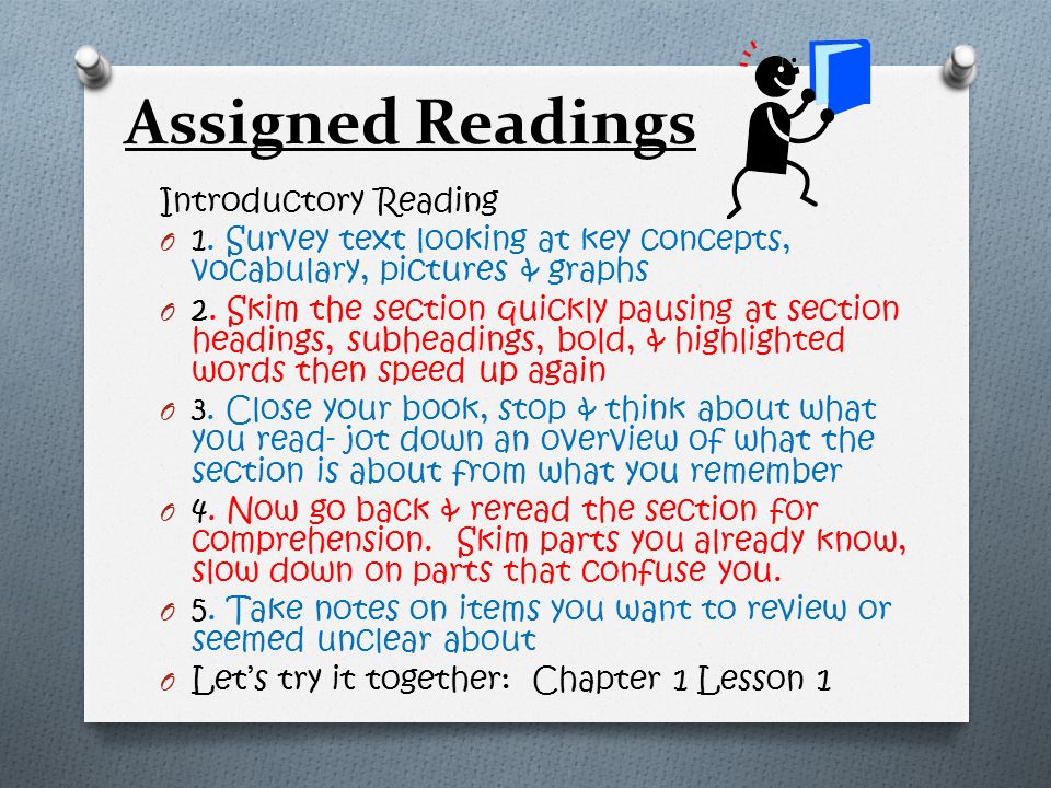 Assigned Readings Introductory Reading
