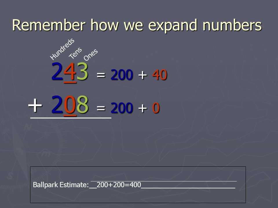 Remember how we expand numbers
