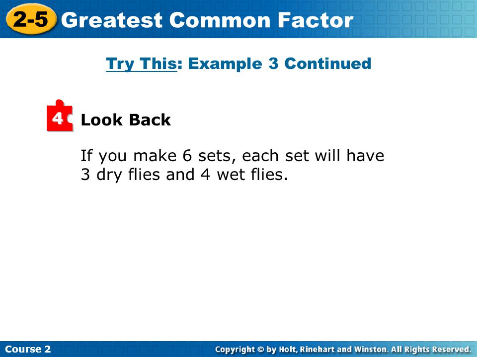 Greatest Common Factor Insert Lesson Title Here