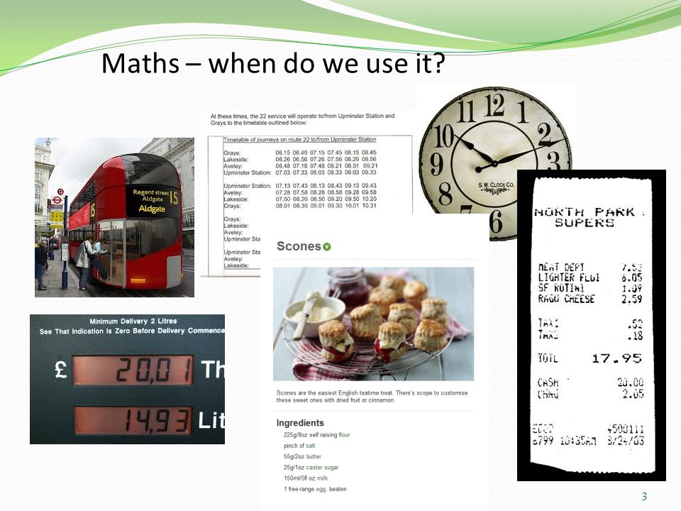 Maths – when do we use it
