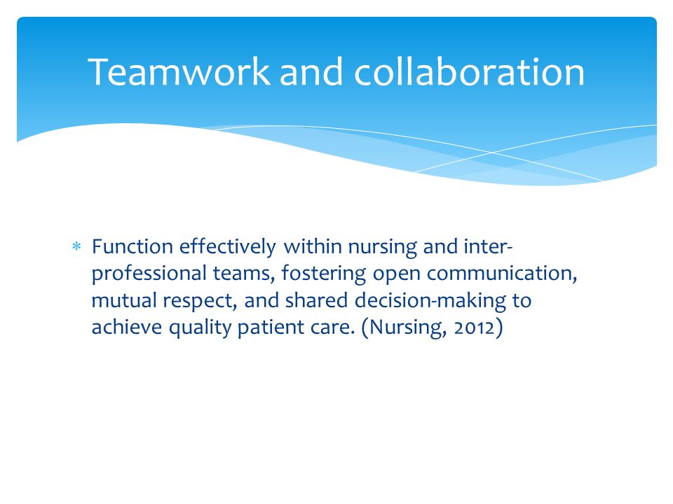 Teamwork and collaboration